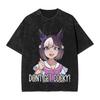 Uma Musume Pretty Derby Забавный Графический Принт Винтажная Стирка Хлопок Футболка Мужчины Женщины Уличная Мода Оверсайз Топ Летние Футболки