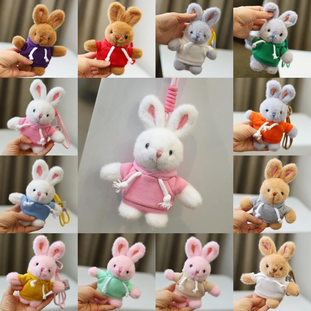 Rabbit Plush Keychain Toy Cute Stuffed Animal Doll Kids Birthday Gift Keyring