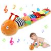 Baby Musical Caterpillar Stuffed Animal Toys, Infant Soft Plush Toy with Multi-Sensory Crinkle, Rattle&Textures for Babies Newborn Children Gift