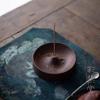 North American Black Walnut Solid Wood Incense Stick Tea Ceremony Round Incense Burner Agarwood Tray Holder Home Decor