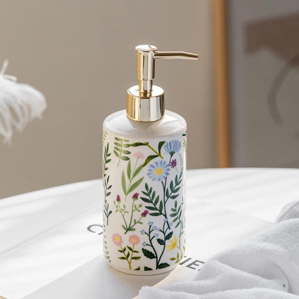 Creative Hand Wash Dispenser Refillable Liquid Storage Container Ceramic Soap Dispenser  Toilet