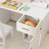 Children's Desk with Shelves, Cabinet, Drawer and Matching Children's Chair in White MDF