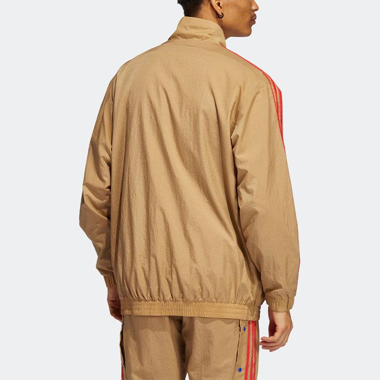 adidas Originals Trefoil X Eric Emanuel McDonalds Полосатая спортивная куртка 1 Мужская верхняя одежда Коричневый HI5589