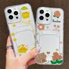 Силиконовый чехол-карман для карт для iPhone 14 16 17 Xiaomi Redmi Note 13 Reno 12F 13F Samsung S23 S24 S25 Ultra Обложка Прозрачный бампер для телефона