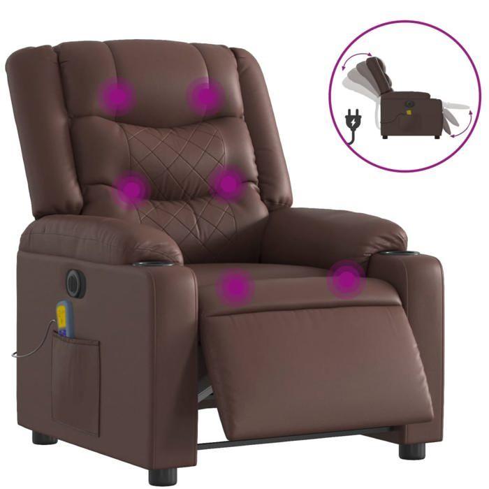 VidaXL Fauteuil de Massage Inclinable Électrique, Chaise de Relaxation avec Dossier et Repose-pied Réglables, Siège de Salon 3206549