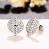 Huitan Chic Fashion Round Shape Stud Earrings Female Daily Wearable Accessories with Brilliant Zirconia Elegant Women's Jewelry