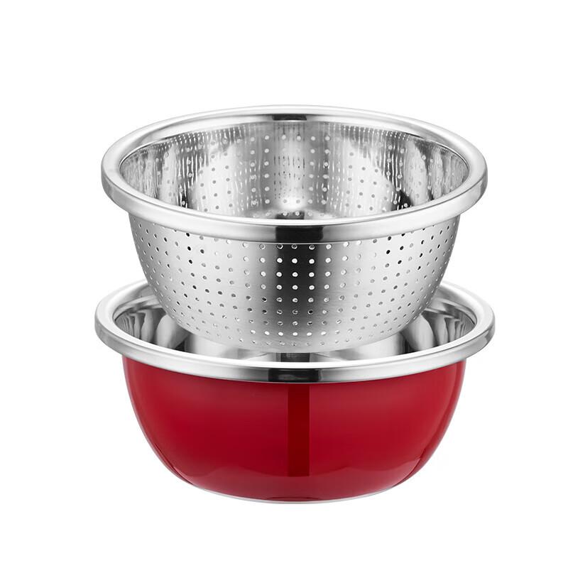 Odine Stainless Steel Drain & Strainer Basket Set, 26cm