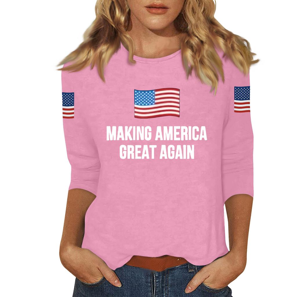 Women's Casual Fashionable Sexy Comfortable Neck Three-Quarter Sleeve Top