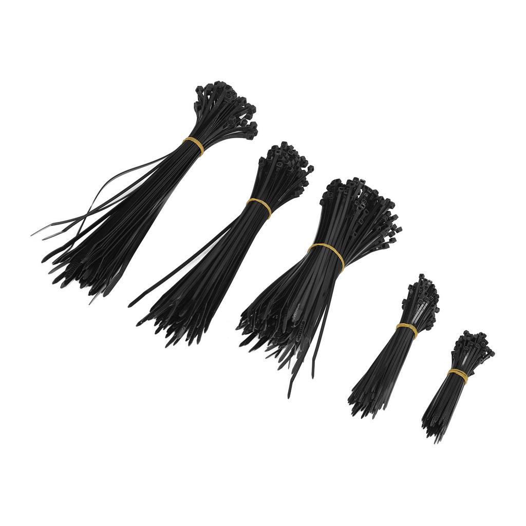 550Pcs Nylon Cable Zip Ties Assortment Set Self Locking Electric Wire Ties for Outdoor Indoor Black