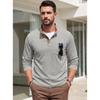 Men S Casual Stand Collar Jacquard Long Sleeve Sweatshirt With Chest Pocket