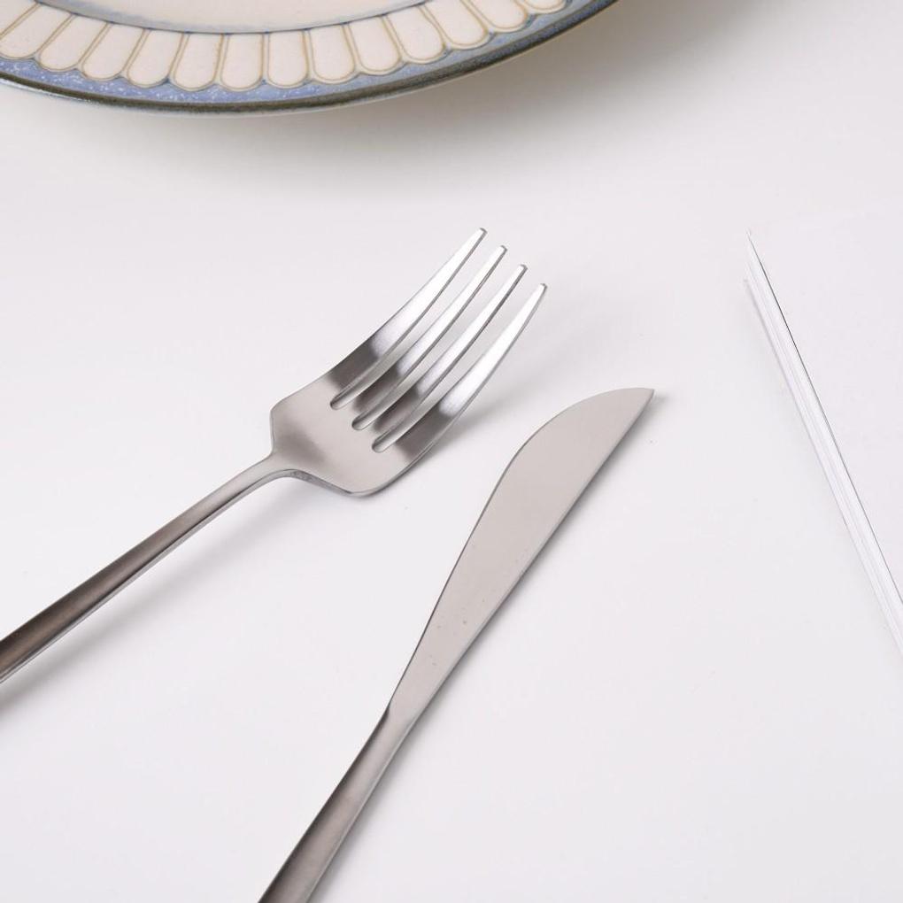 Avella Премиум Глянцевый и Матовый Серебряный Столовый Нож