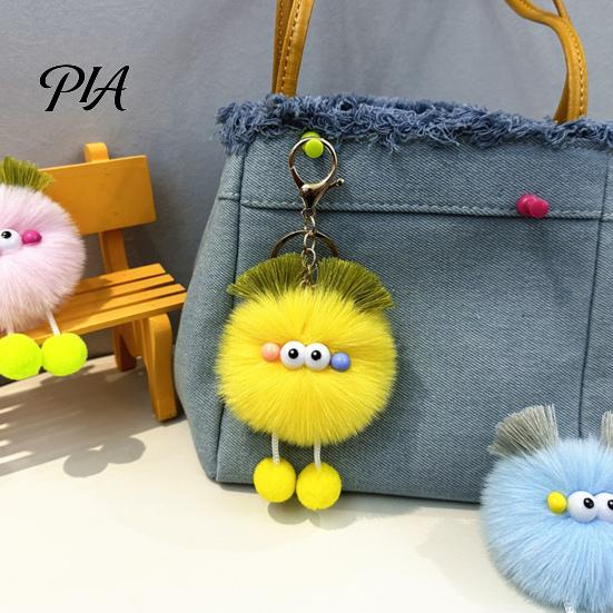 Fluffy Plush Ball Keychain Cartoon Keychain, Pompom with Metal Clasp, Backpacks Handbags Keys Decorative Pendant for Men Women Girls Backpack Charms