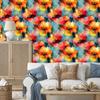 Ink Wallpaper Red, Turquoise, Peach and Gold 50x1000