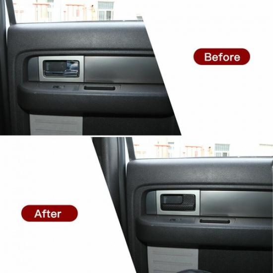4pcs Interior Door Handle Decor Cover Trim for Ford F150 2009-2014 Carbon Fiber