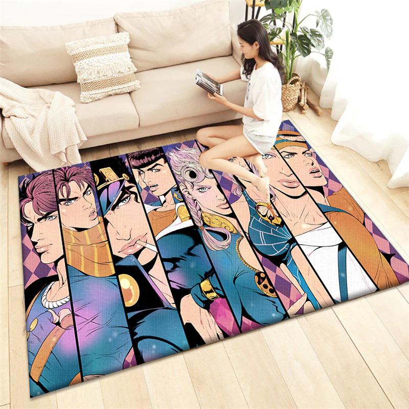 JoJo HD Printed Carpet Living Room Home Decor Sofa Table Rug Anti Slip Chair Cushion Lounge Mat Picnic Camping  Art