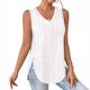 GMXIA Spring Summer V-neck Vest Sleeveless Hole Jacquard Top Casual Vest Women