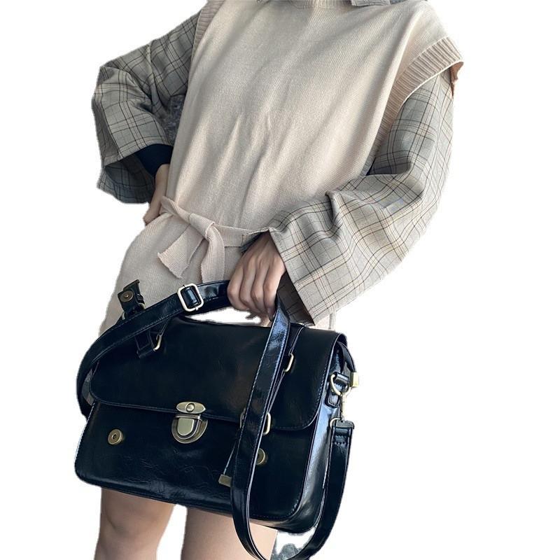 Винтажная вощеная коровья кожаная сумка через плечо для мобильного телефона с двойной молнией