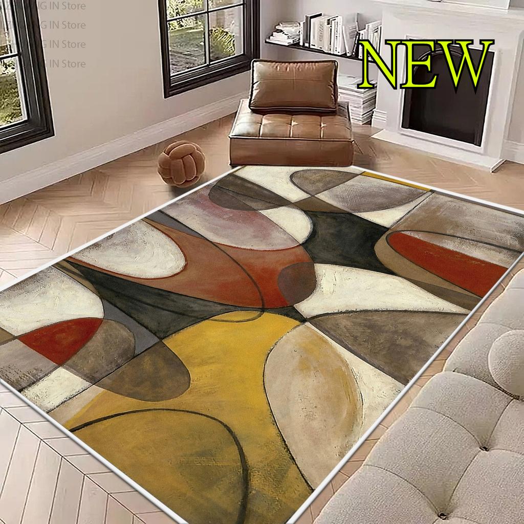 Modern Abstract Large Living Room Carpet Soft Fluffy Easy Clean Washable Foldable Rug For Coffee Table And Dining Room