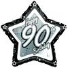 Creative Party Happy 90th Birthday Black/Silver Star Balloon