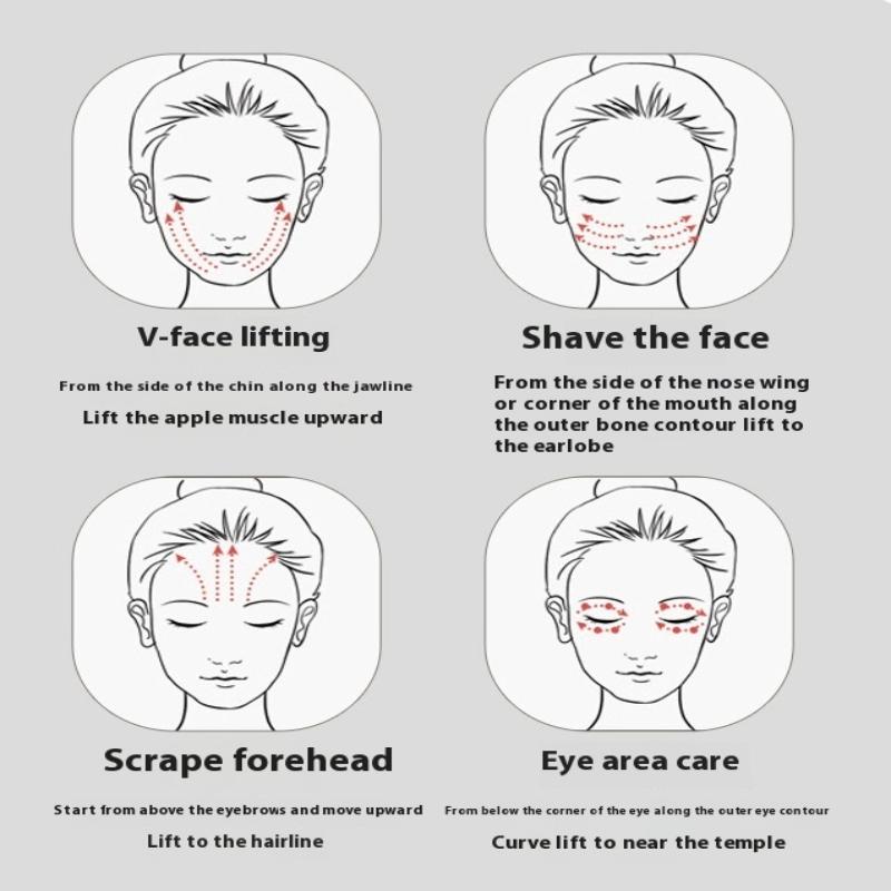 (YY)1Pc 2026 High Silicon Glass Gua Sha Scraper Facial Massager Tool Guasha Massage Board Face Lift Slim Scraper Scraping Plate