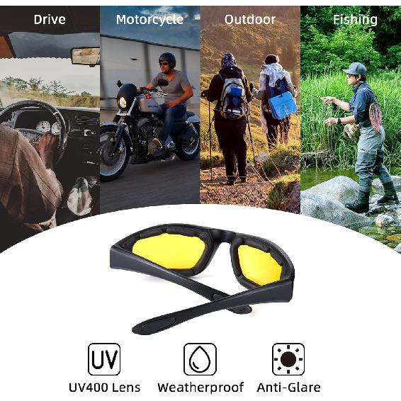 4 Pair Motorcycle Glasses Riding Glasses UV Protection Windproof And Dustproof Motorcycle Goggles Foam Cushion Eyeglasses Suitable For Outdoor Sports