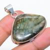 Labradorite Gemstone 925 Solid Sterling Silver Jewelry Pendant 1.62" SU-10245