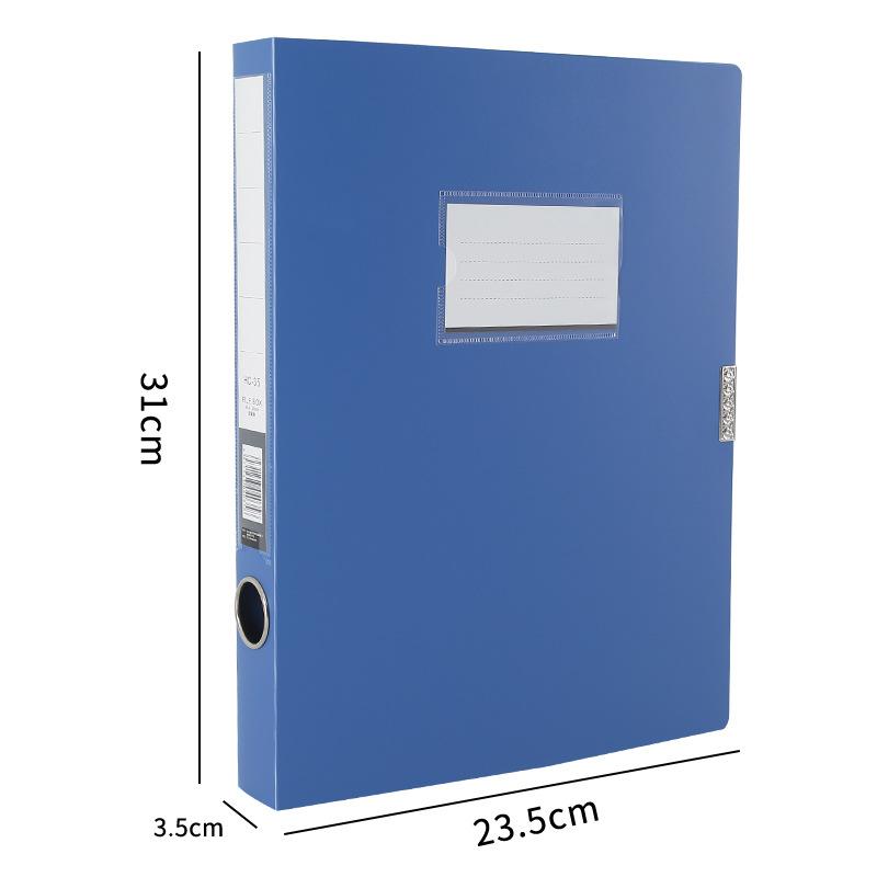 Black Blue A4 File Organizer Box Dustproof Thickened Document Case File Box Plastic File Paper Organizer Office Contract Holder