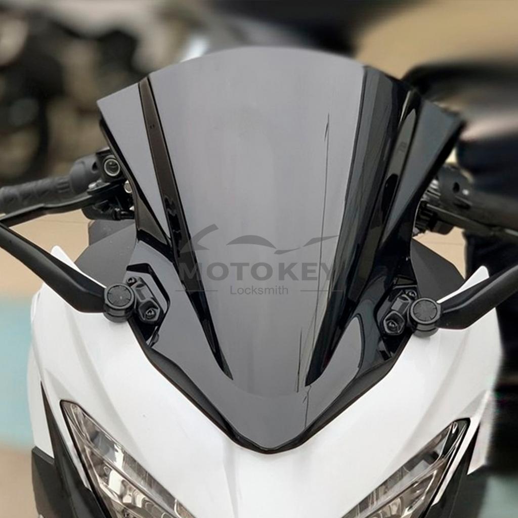 Для Kawasaki Ninja400 2018-2023 Двойной Пузырь Мотоциклетное Ветровое Стекло Ветровик Прозрачный с Комплектом для Установки в Комплекте