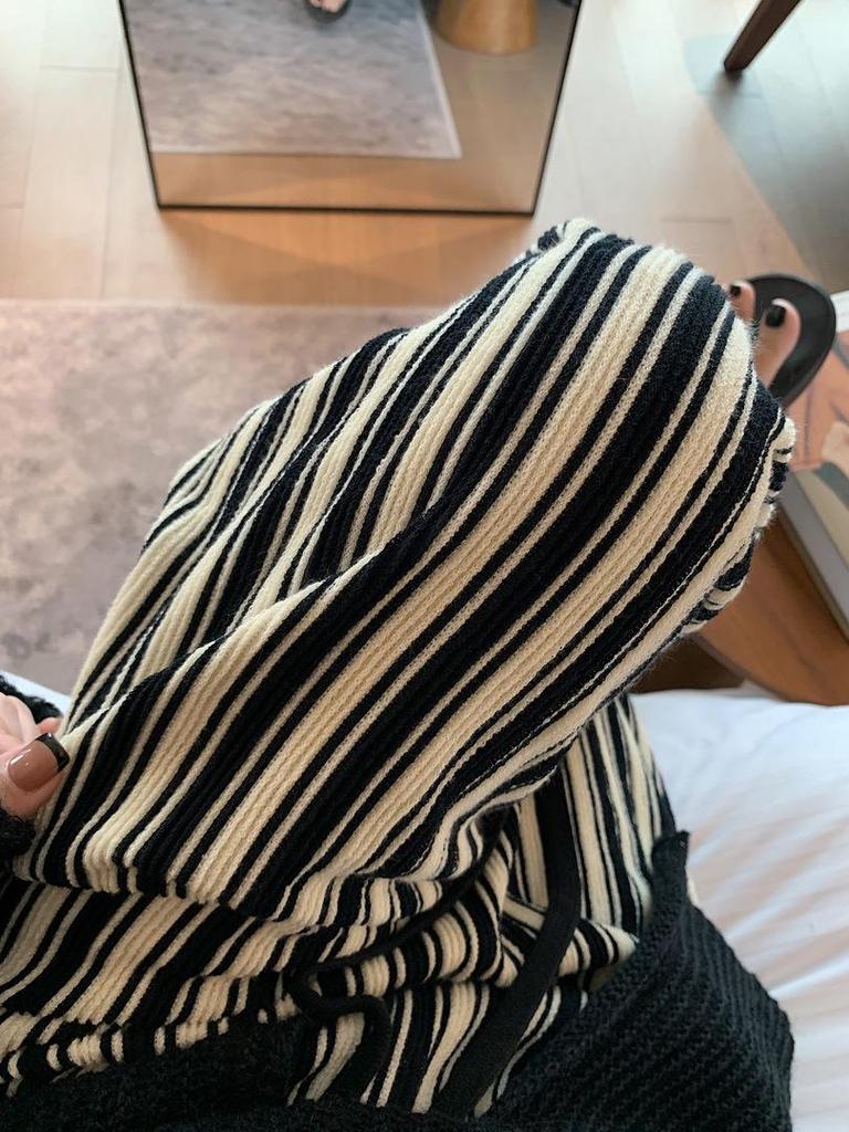 Женские брюки больших размеров в вертикальную полоску, с высокой талией, стройнящие, повседневные, длиной до пола, летние