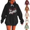 BE MIME Women's Fashion Casual Long-sleeved Pullover Hooded Valentine's Day Printed Hoodie Top