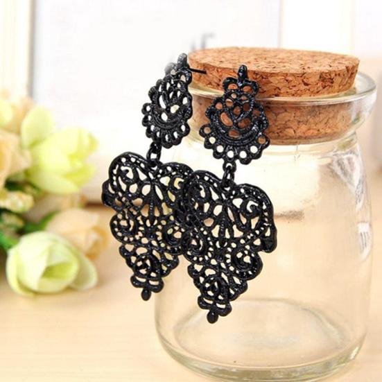 Vintage Women's Bohemian Hollow Design Long Drop Dangle Earrings Piercing Jewelry
