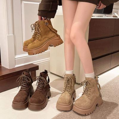 Маленькие ботинки Мартина на толстой подошве 7 см, детские одинарные ботинки, новинка осени 2025 года, короткие ботинки, ботинки в стиле милитари, ботинки-локомотивы