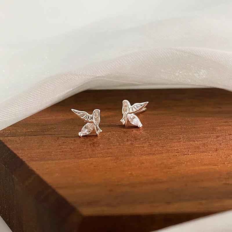 Милые маленькие свежие серьги в виде птичек для женщин с индивидуальностью Простые и универсальные серьги