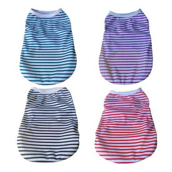 Собачий полосатый жилет Домашние животные Повседневный безрукавный пуловер Жилет с круглым вырезом Одежда для щенков для девочек и мальчиков Повседневная одежда Путешествия Уличная одежда