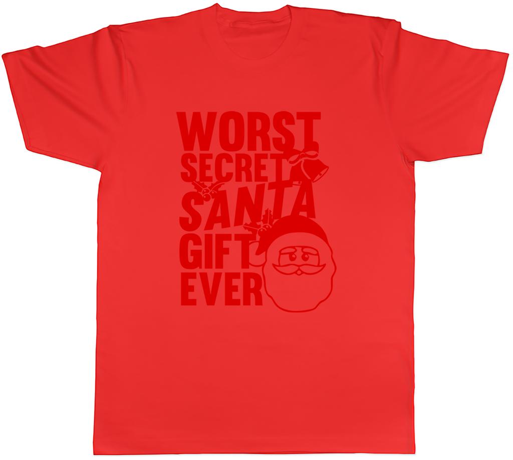 Worst secret Santa Gift Ever With Santa Face Red Unisexs Unisex TShirt Tee