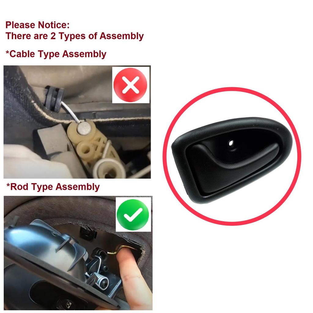 BDP77 Inner Door Handle Left Black for Renault Clio 2 Scenic Megane 1 Trafic Master 2 Logan Movano A Primastar Daily 7700434716