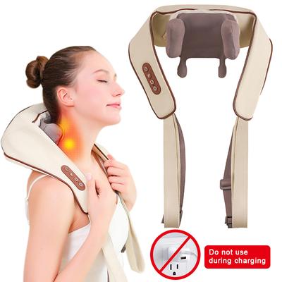 Массажер для шеи и плеч Массажеры для спины с подогревом для снятия боли Электрический разминающий массаж сдавливания мышц
