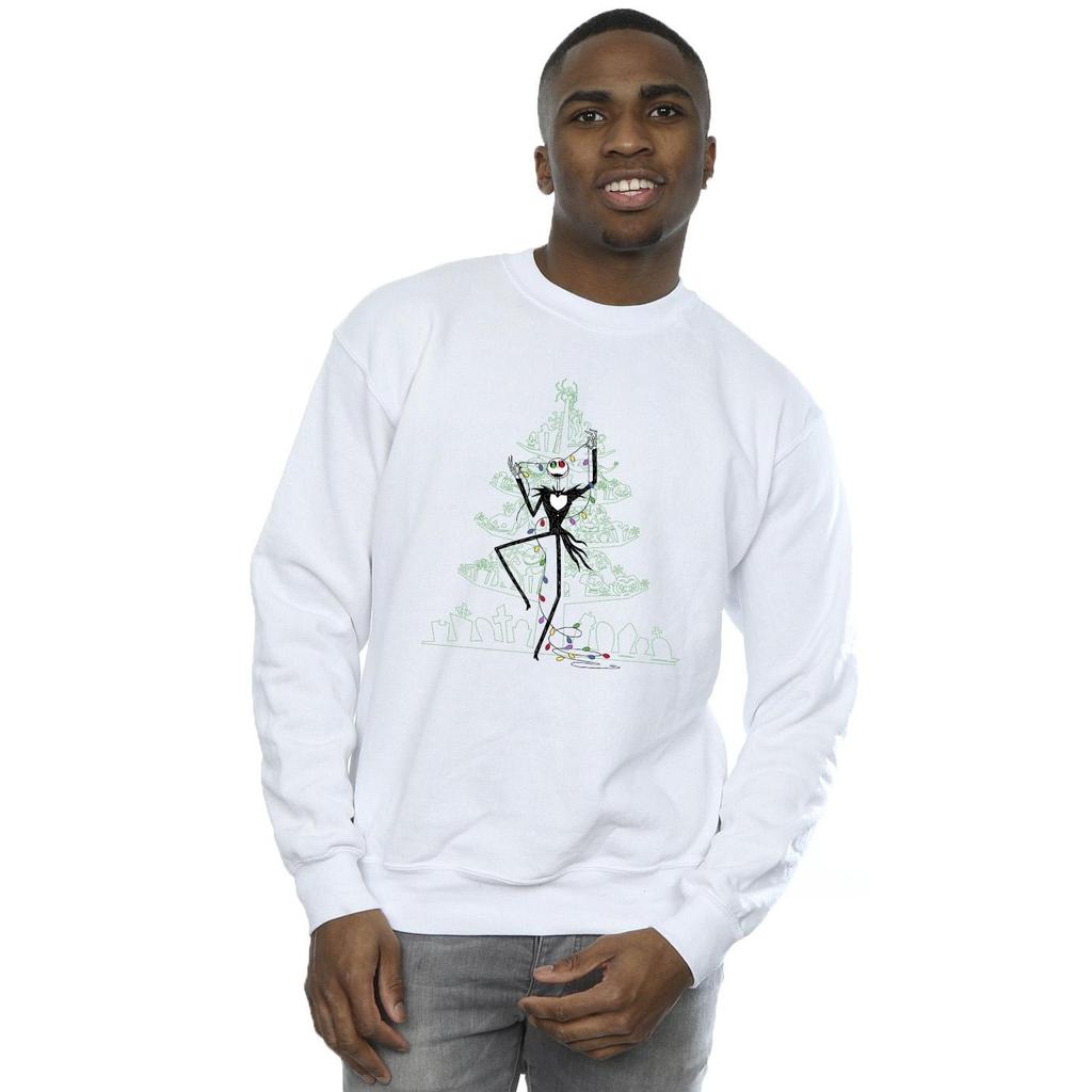 Disney Mens The Nightmare Before Christmas Tree Green Sweatshirt
