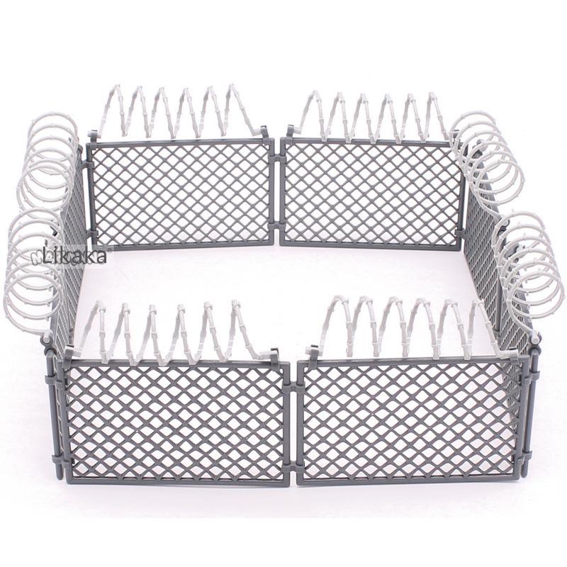 Military Building Blocks DIY Blocks Parts Toys for Boys Wire Mesh Accessories Protective Isolation Net Roadblock War Scene