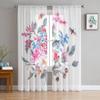 Акварельные весенние винтажные цветочные прозрачные шторы для гостиной прозрачный тюль оконная занавеска спальня кухня вуаль шторы