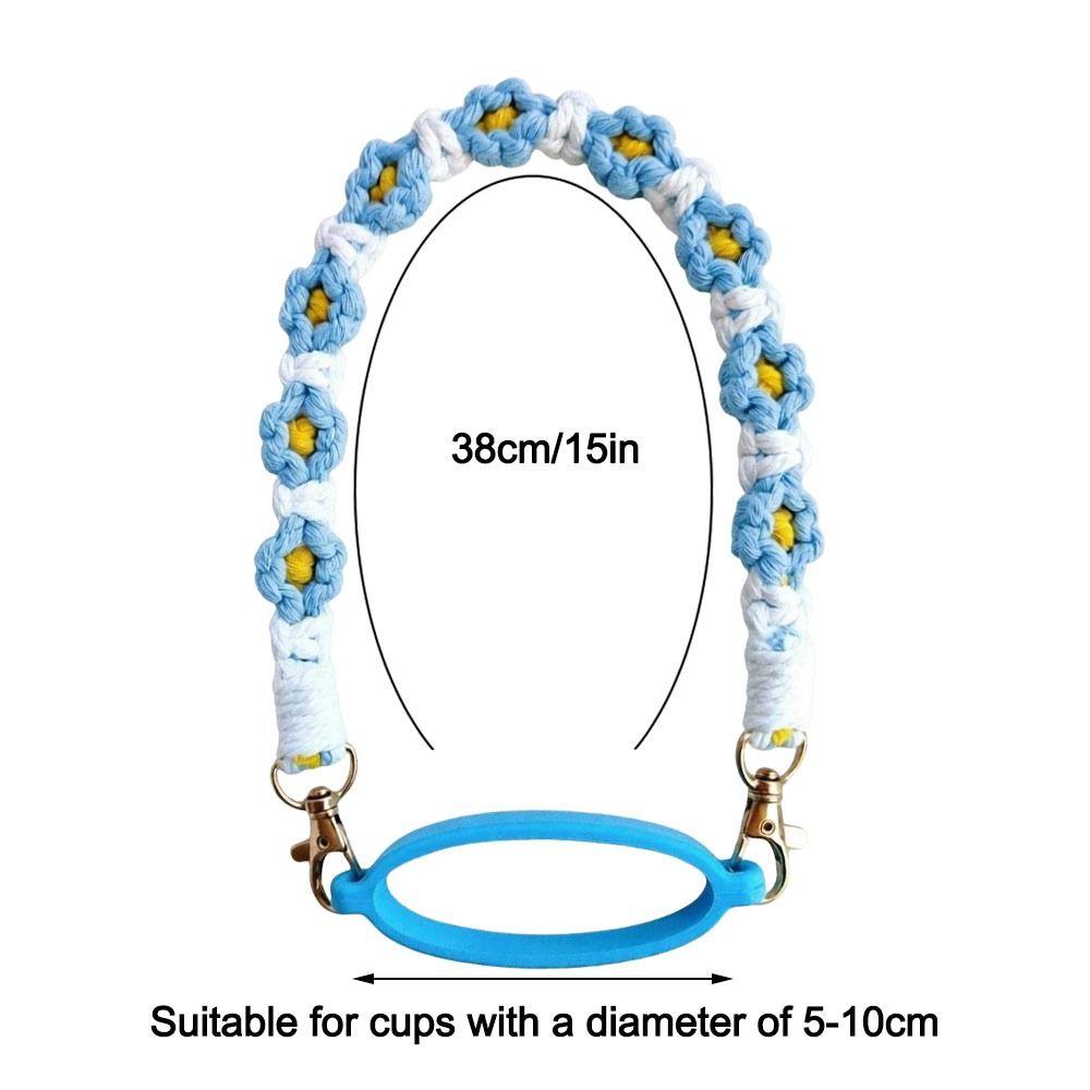Silicone Cup Carrier Strap Polyester Water Bottle Strap Portable Tumbler Carrying Strap Walking
