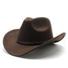 Wide Brim Sun Sunscreen Cap Felt Jazz Hat Retro Cowboy Hat