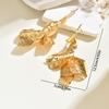 European and American Style Jewelry, Geometric Leaf Metal Design Earrings, Versatile and High-end