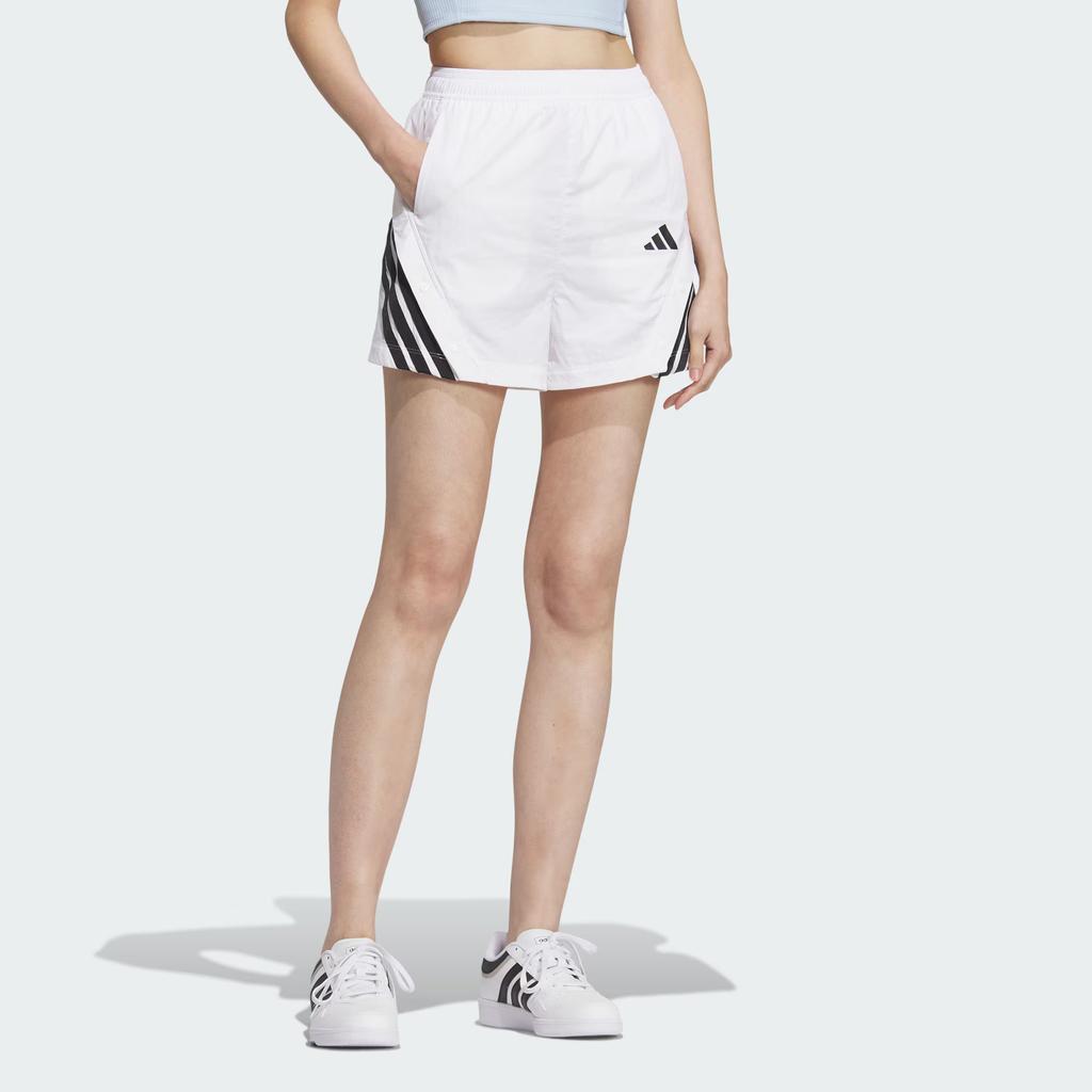 adidas Танцевальные шорты Ss25 с тканой полосой с логотипом, удобные повседневные шорты, женские шорты, белые, черные KE5853