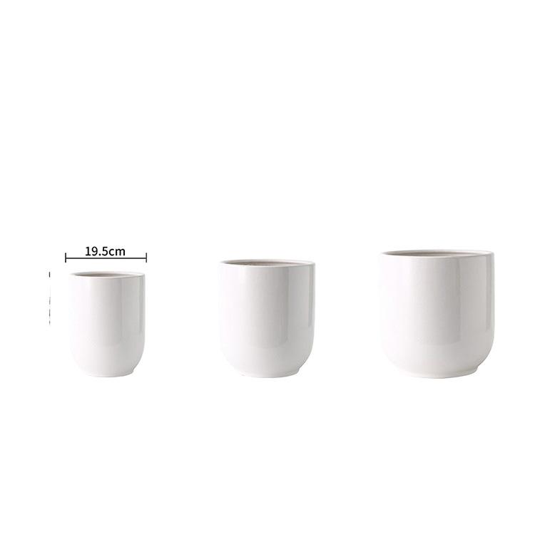 Large White Ceramic Flower Pot - Light Luxury Style for Living Room (Fits Lily, Bamboo, Monstera, Money Tree)