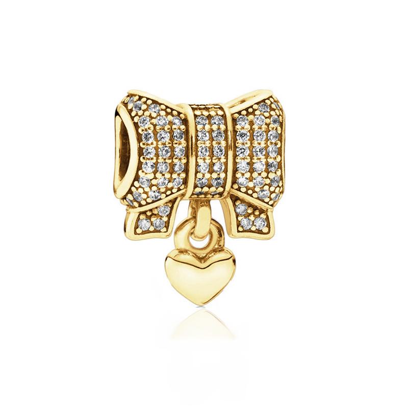 Sparking Gold Animal Heart Clip Charm Beads Dangle Fit Original Snake Bracelet Necklace Beads For Diy Jewelry Women Gift