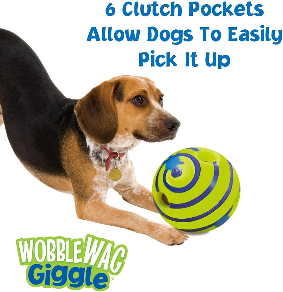 Интерактивная игрушка для собак Wobble Wag Giggle Glow Ball Веселые звуки смеха при катании или тряске Питомцы знают лучше Как видно по ТВ