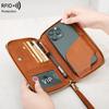Cross-border RFID Passport Holder & Travel Document Bag with Zipper