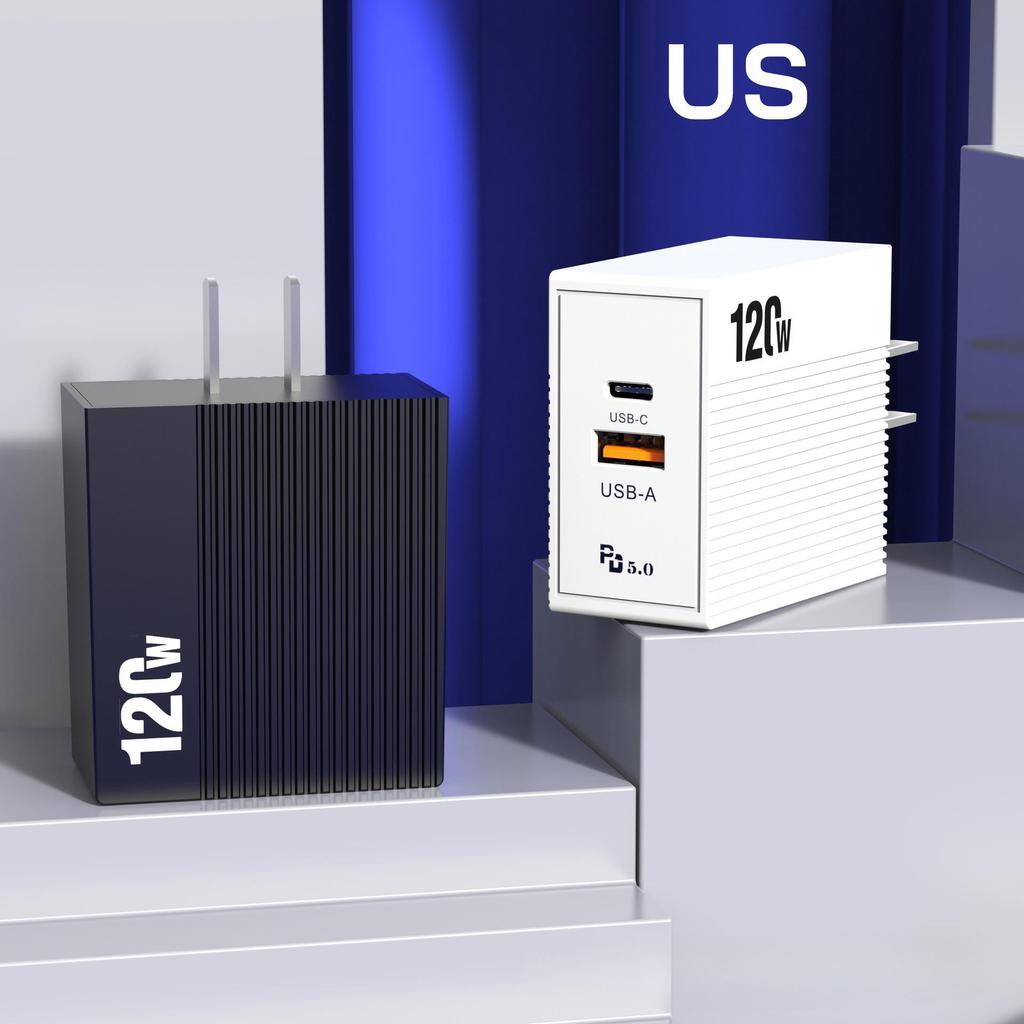 Многопортовое быстрое зарядное устройство 120 Вт с PD - Стандарт EU/US/UK