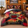 Printed 3Pcs Bedding Set OGC Nice FC Pattern Bed Sheet Pillowcase For Bedroom Decor